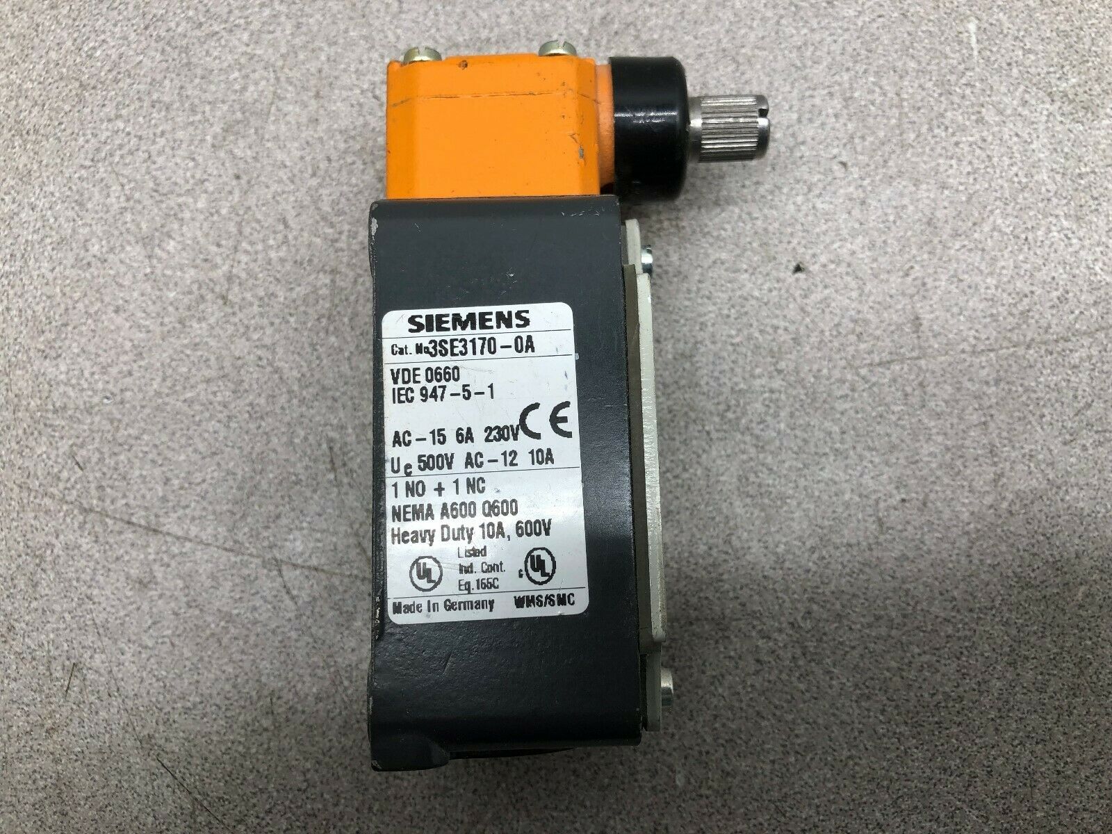 NEW NO BOX SIEMENS LIMIT SWITCH 3SE3170-0A