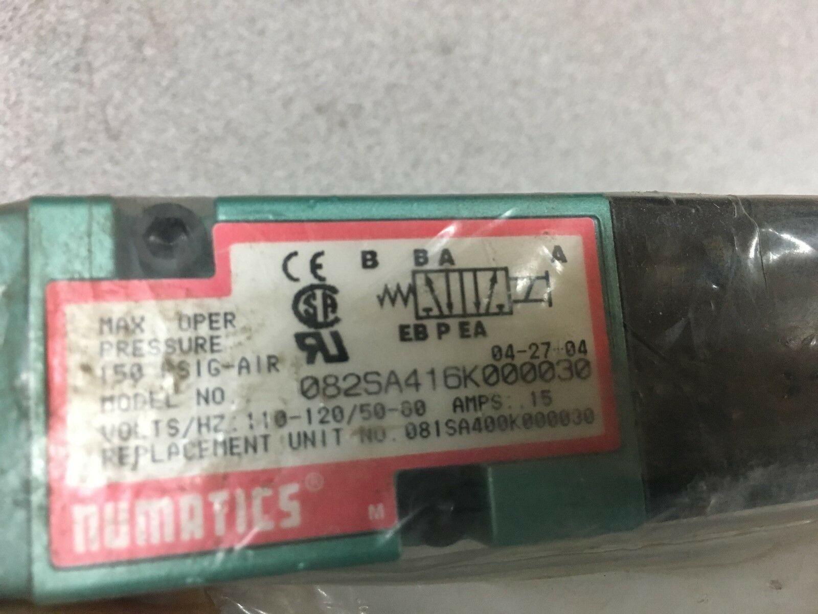 NEW NO BOX NUMATICS VALVE 082SA416K000030