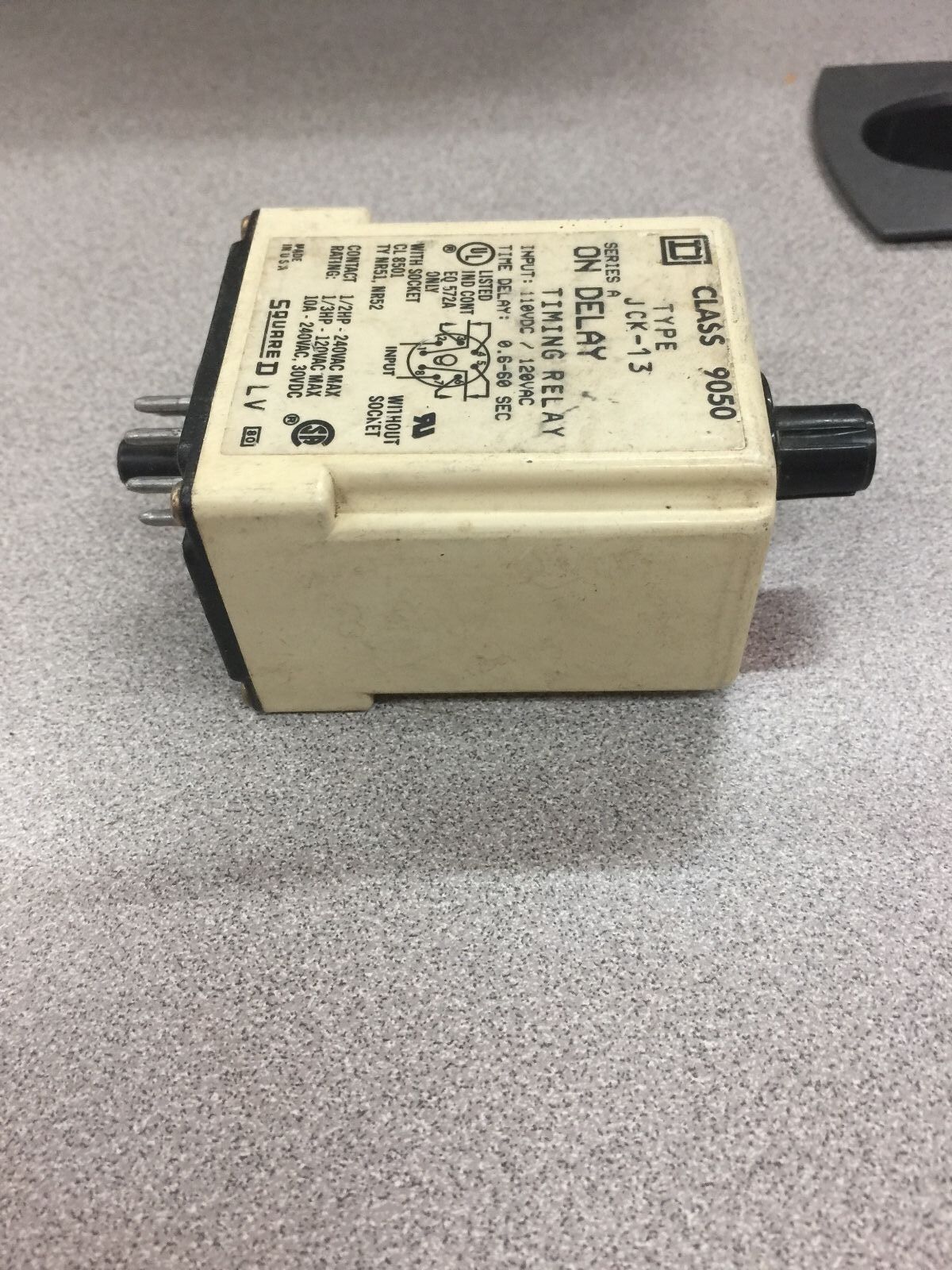 USED NO BOX SQUARE D RELAY 9050 JCK-13 SER. A