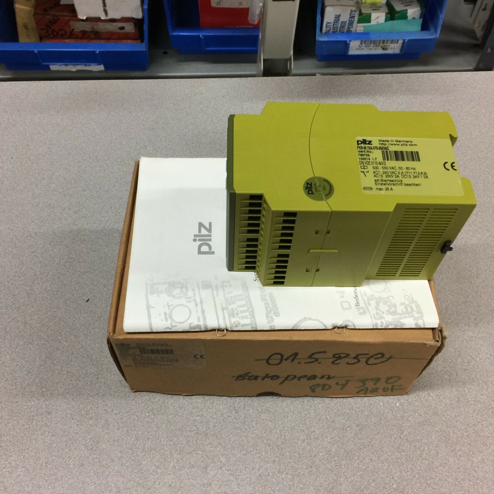 NEW IN BOX PILZ 500-550VAC PKBM SAFETY RELAY PKB-M/15A/470-550VAC