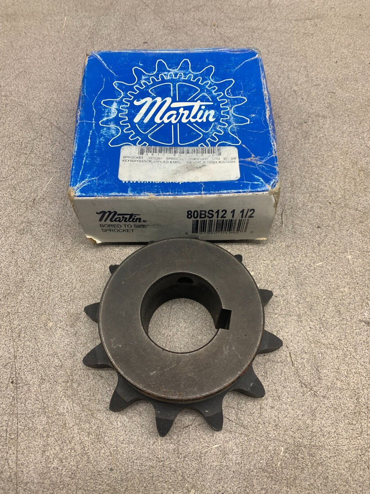 NEW IN BOX MARTIN BORED TO SIZE SPROCKET 80BS12 1-1/2