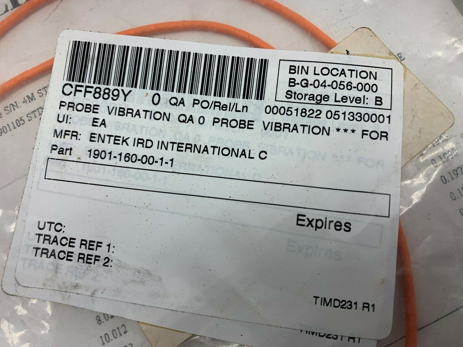 NEW NO BOX ENTEK IRD INTERNATIONAL PROBE VIBRATION 1901-160-00-1-1