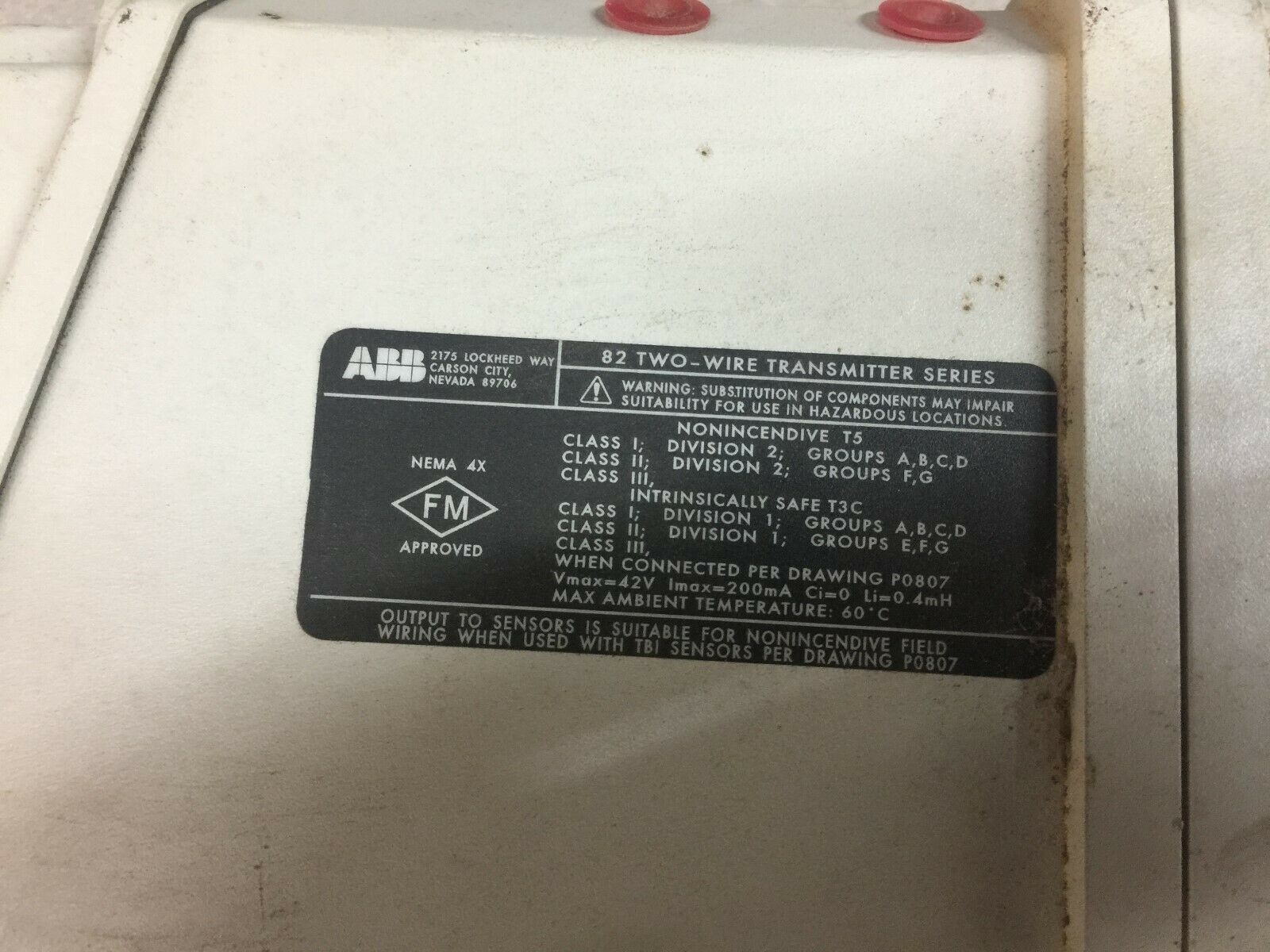 USED ABB 4-20MA 13.5-42 VDC PH MONITOR TRANSMITTER TB82PH2010110