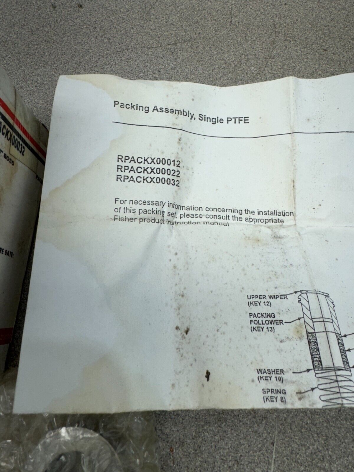 NEW IN BOX Fisher RPACKX00032 Packing Repair Kit 3/4"