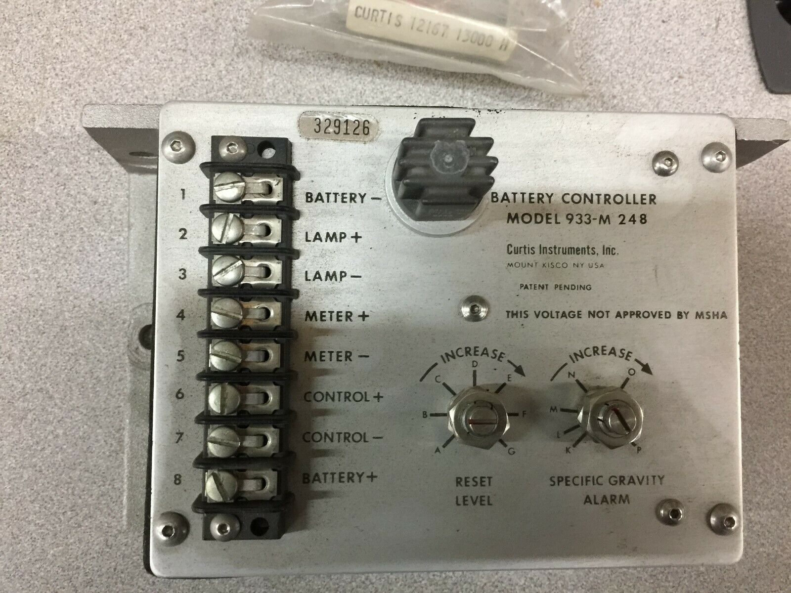 NEW IN BOX CUTIS 933M BATERY CONTROLER 933-M 248