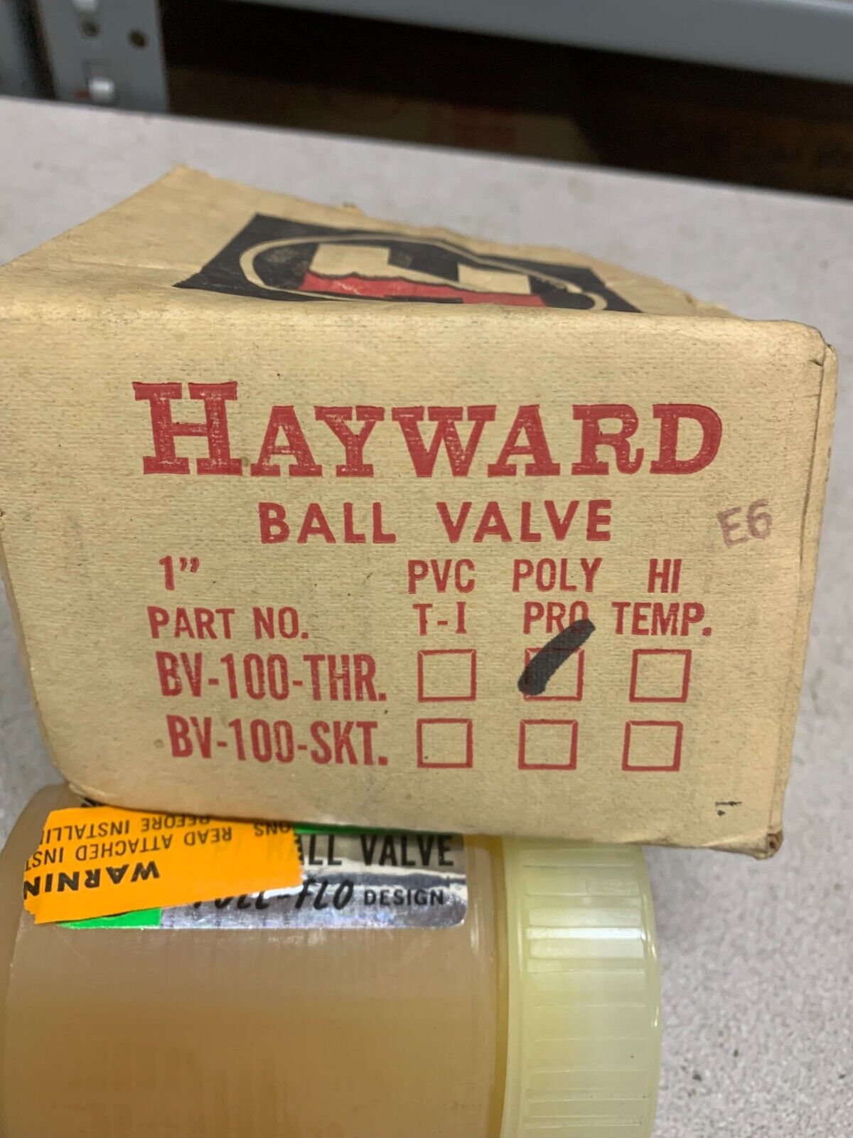 NEW IN BOX HAYWARD 1" POLY PRO BALL VALVE BV-100-THR