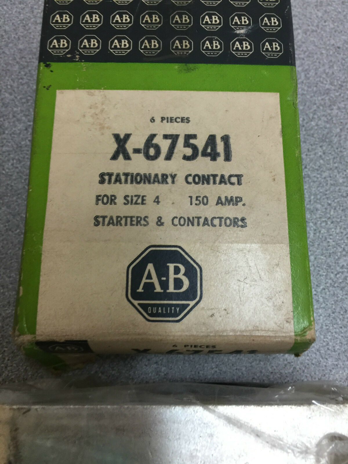 NEW BOX OF 6 ALLEN-BRADLEY STATIONARY CONTACTS FOR SIZE 4 STARTER X-67541