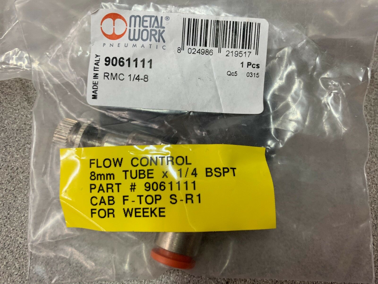 NEW IN BAG METAL WORK FLOW CONTROL TUBE 9061111