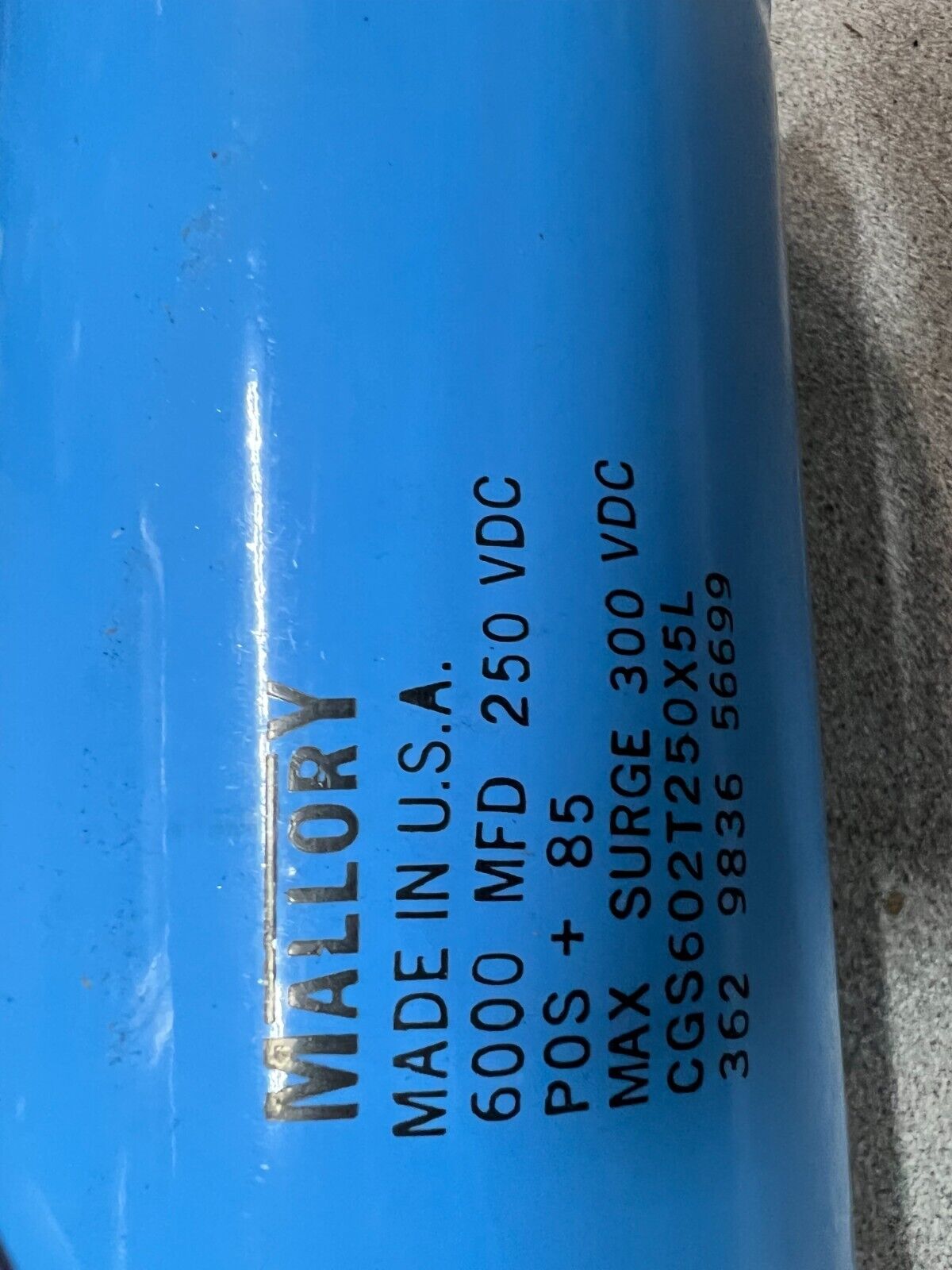 NEW IN BOX MALLORY CAPACITOR CGS602T250X5L