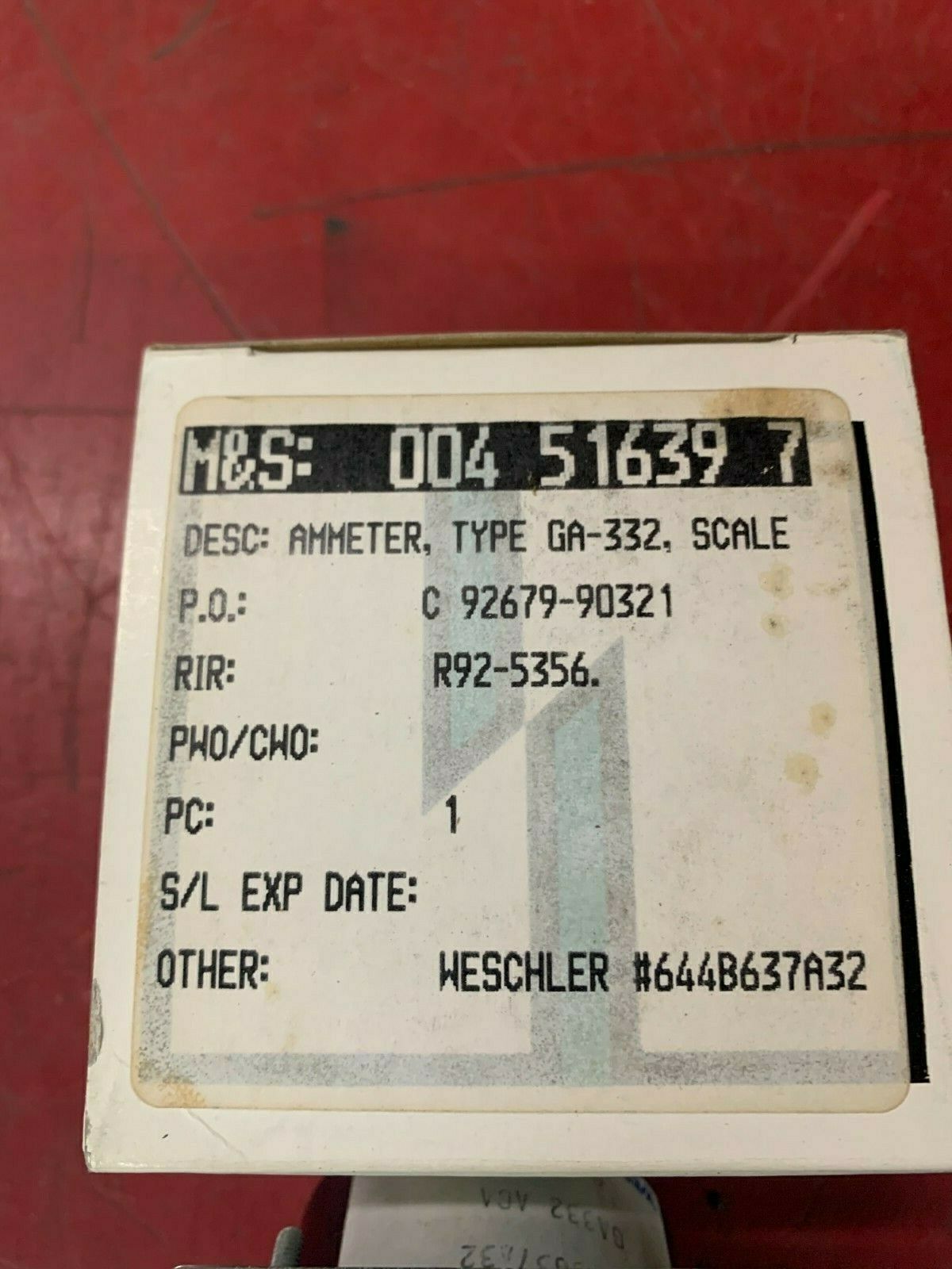 NEW IN BOX WESCHLER 0-60 ACA METER 644B637A32