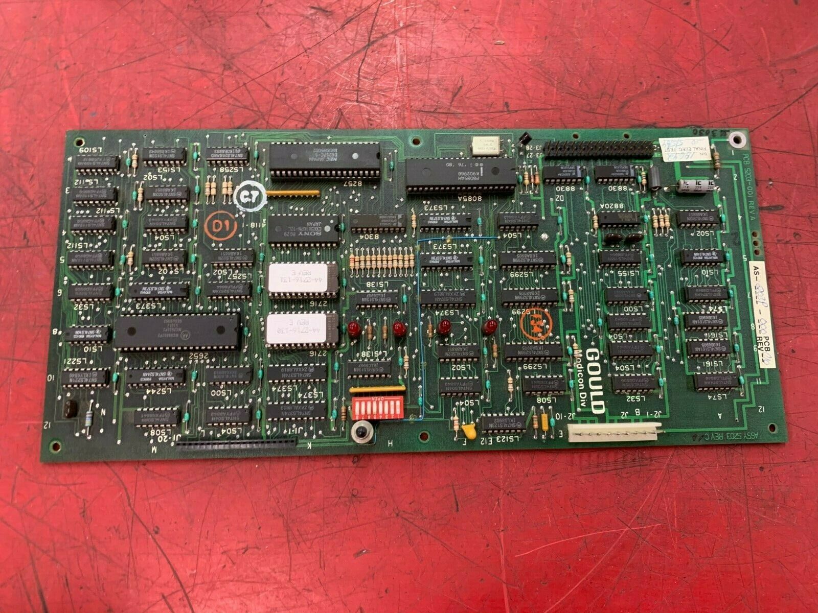 USED GOULD MODICON S203-001 REV. A CIRCUIT BOARD