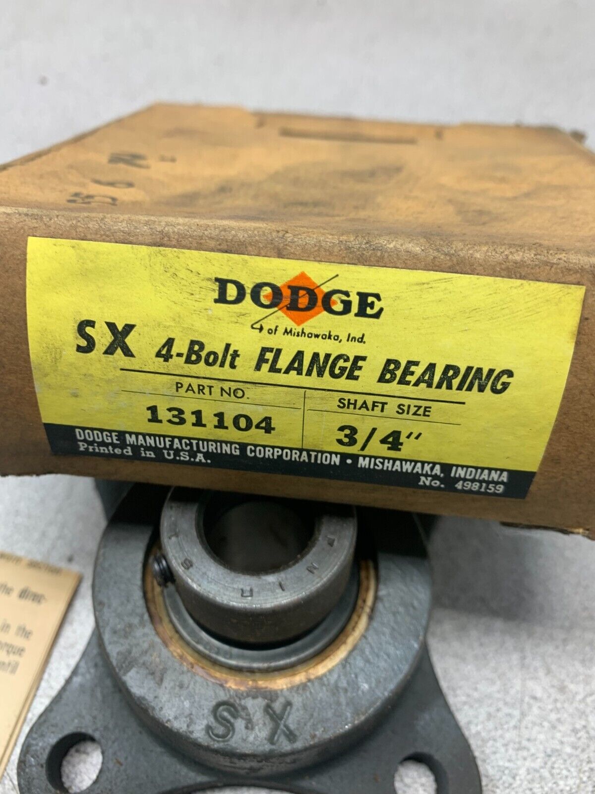 NEW IN BOX DODGE F4BSXR012 4-BOLT FLANGE BEARING 3/4" BORE F4BSXR012