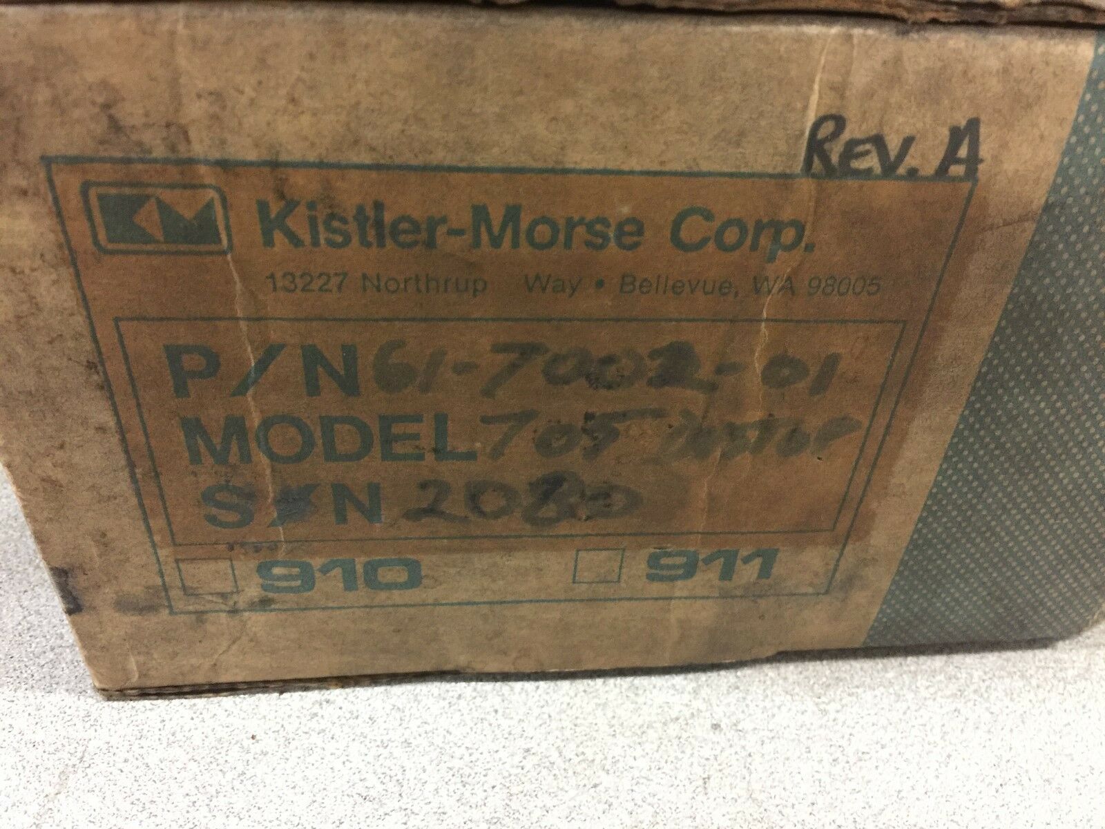 NEW IN BOX KISTLER-MORSE DUSTOP POWER SUPPLY ENCLOSURE  61-7002-01