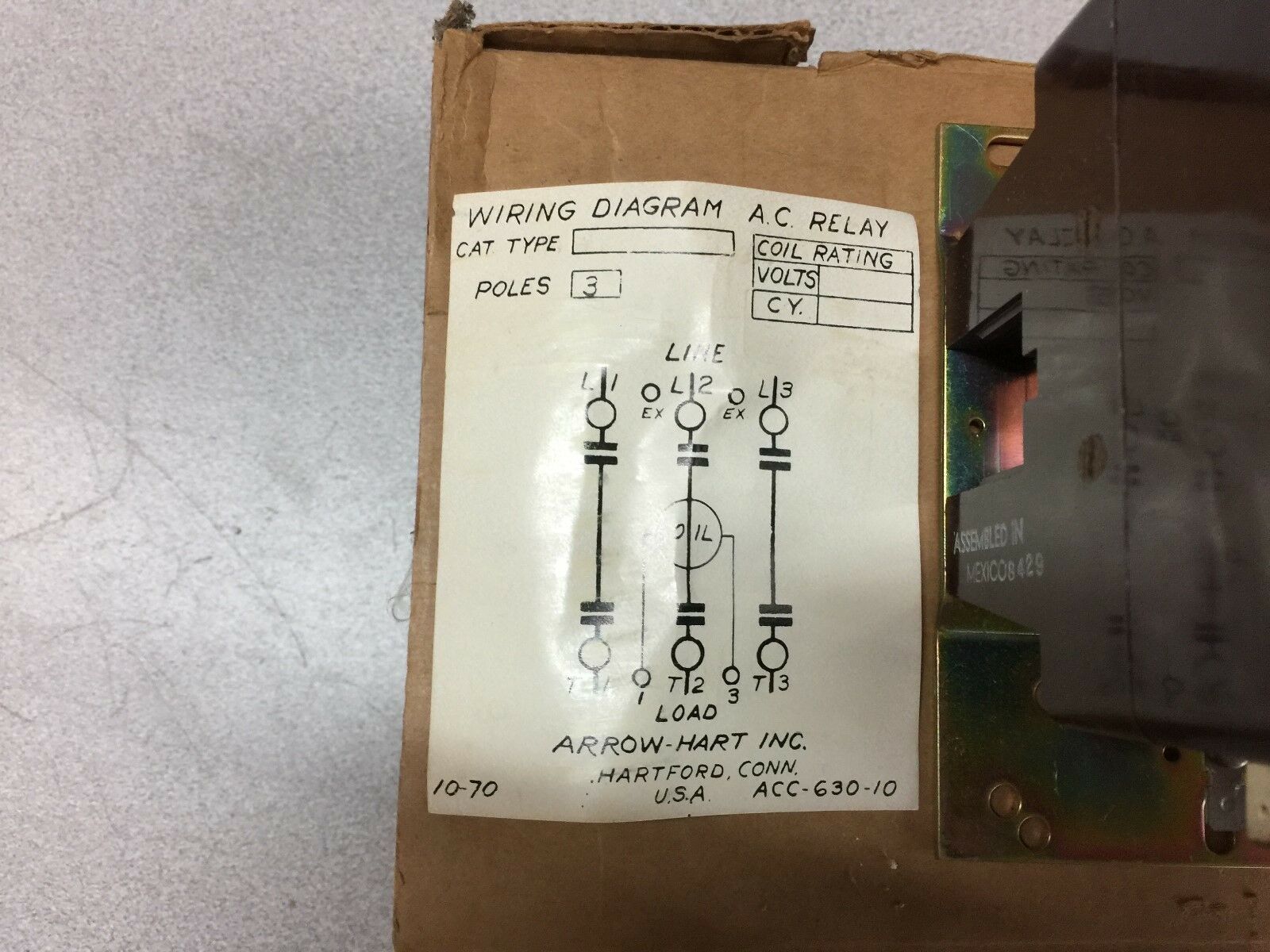 NEW IN BOX ARROW HEART CONTACTOR 3POLE 62AMPS 600VAC  ACC53OU30