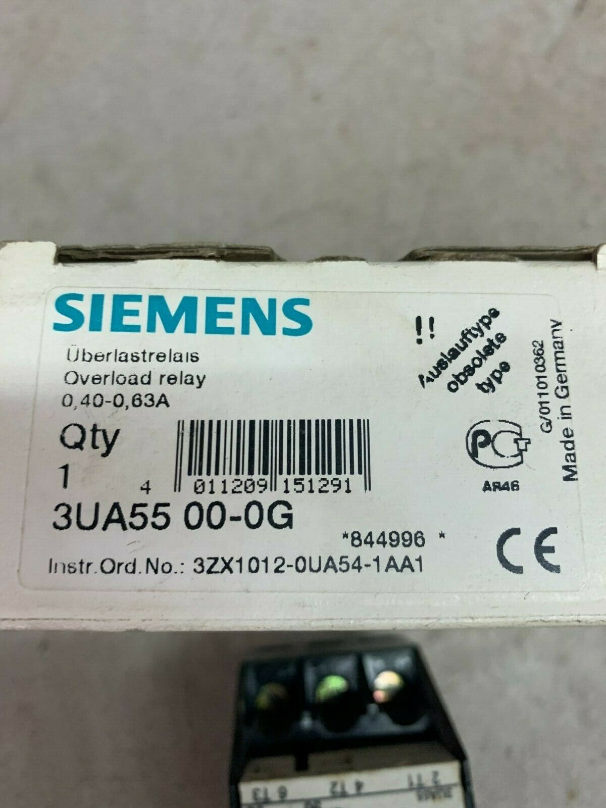 NEW IN BOX SIEMENS RELAY 3UA55 00-0G