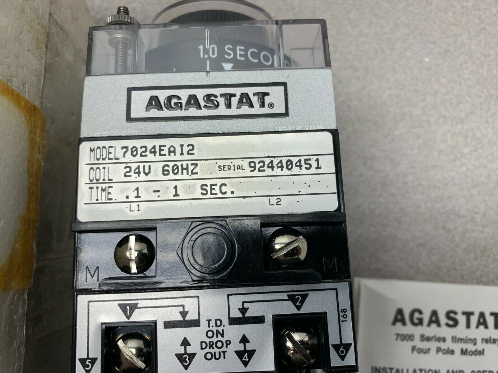 NEW AGASTAT 24V. TIMER .1-1 SEC. TIMING RELAY 7024EAI2