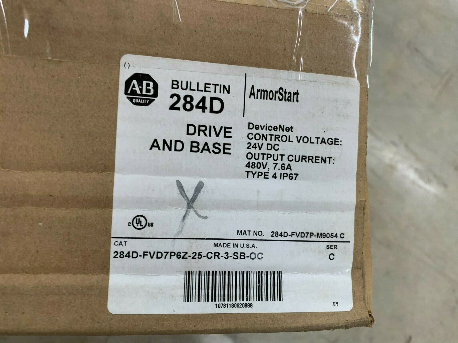 NEW IN BOX ALLEN-BRADLEY ARMORSTART DRIVE AND BASE 284D-FVD7P6Z-25-CR-3-SB-OC