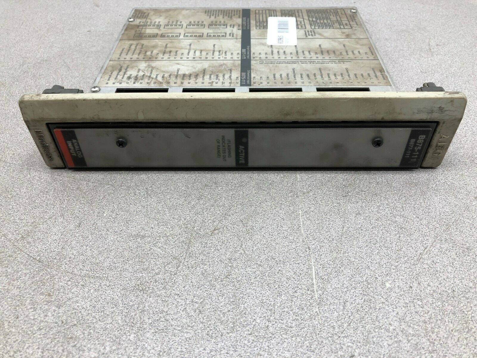 USED MODICON ANALOG INPUT MODULE B875-111