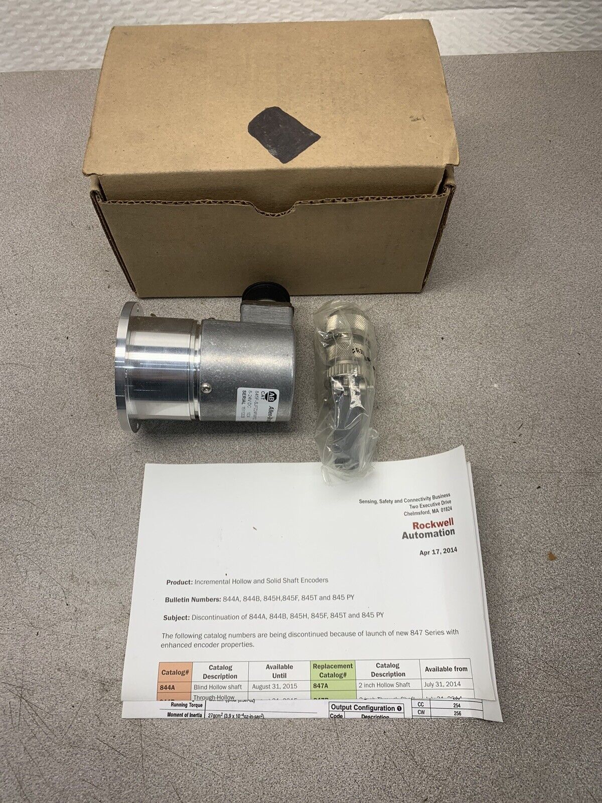 NEW IN BOX ALLEN-BRADLEY ENCODER 845F-SJFZ24FWY2C SERIES C