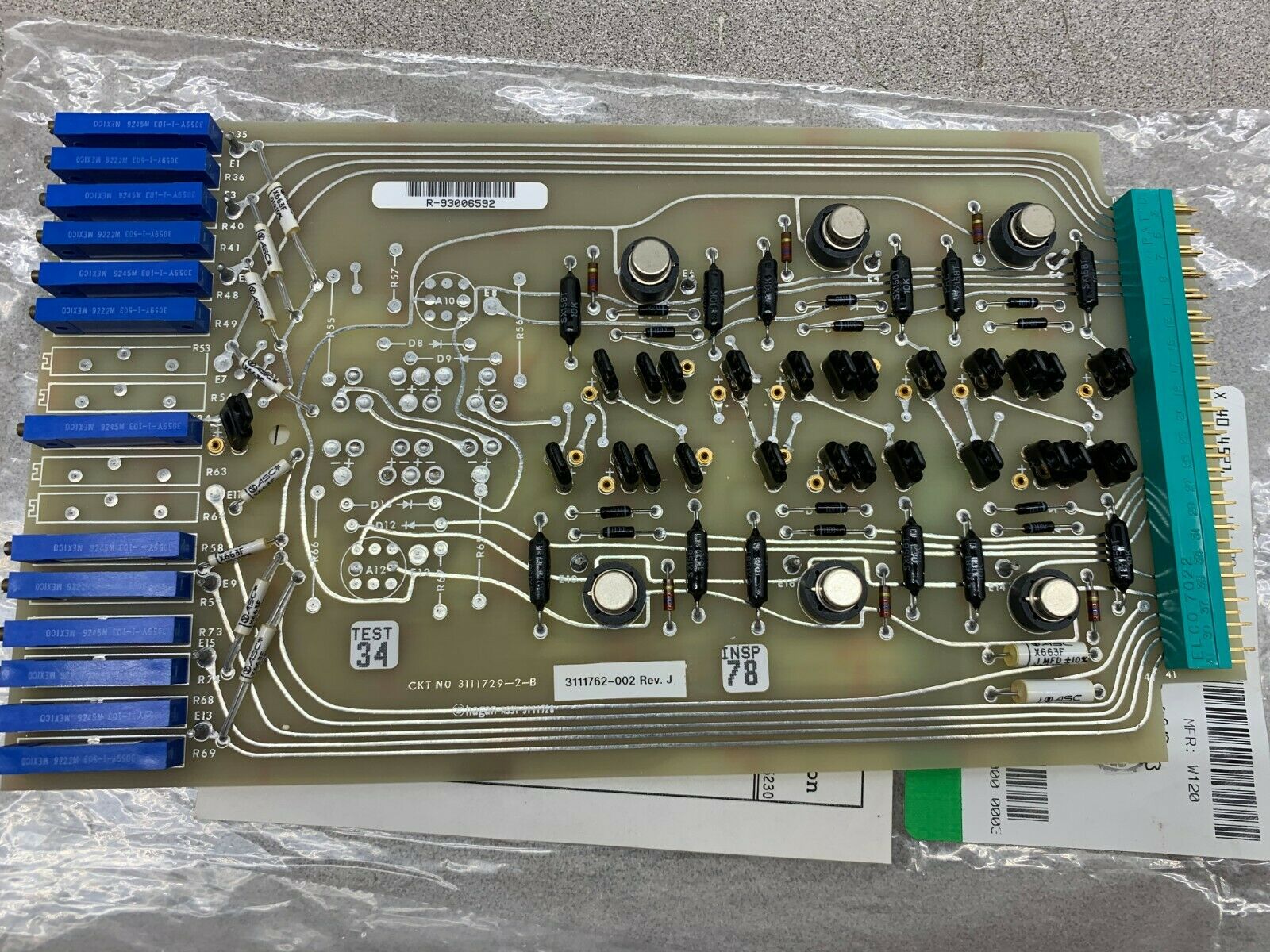 NEW NO BOX WESTINGHOUSE CIRCUIT BOARD 3111729-2-B