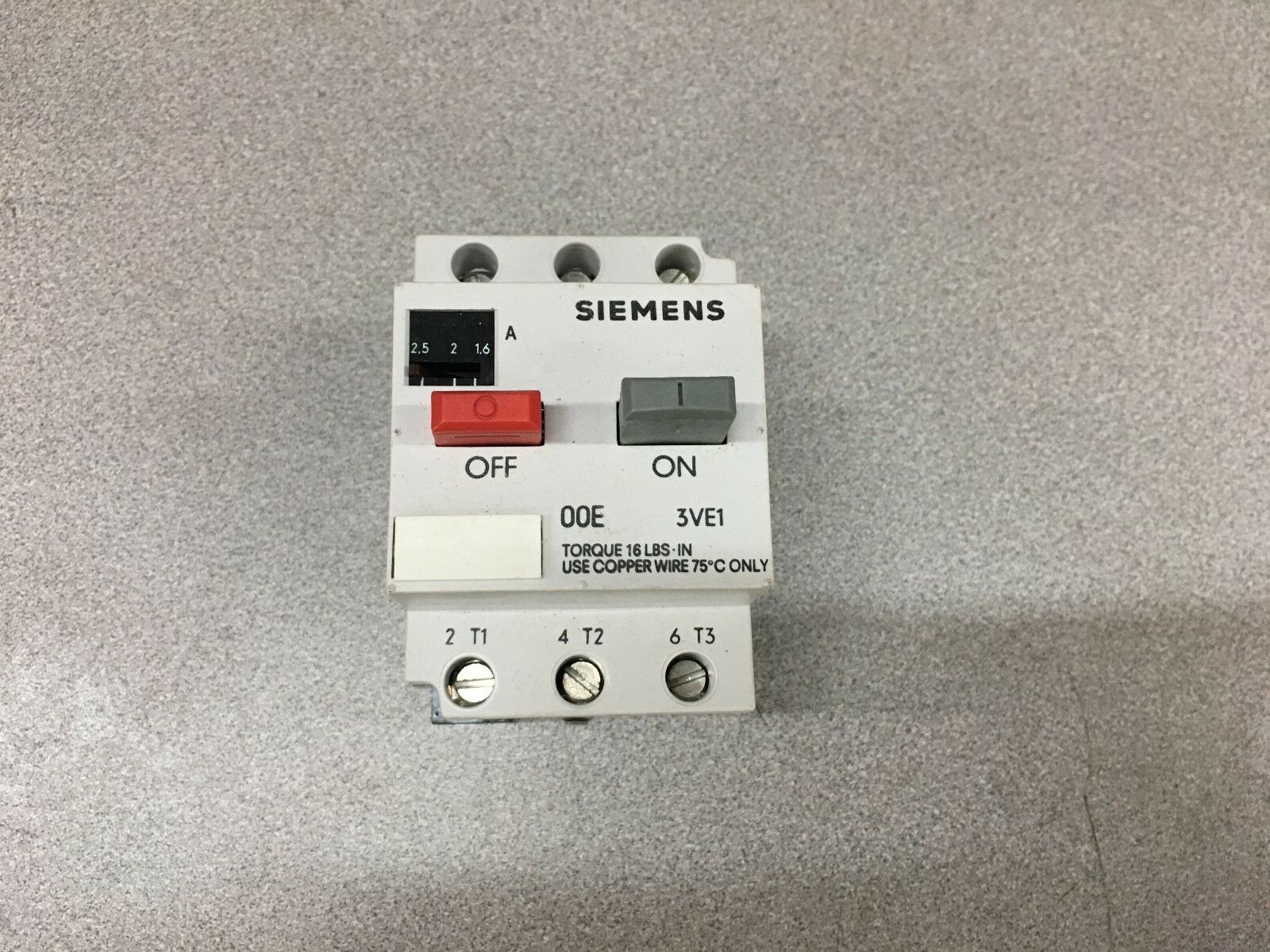 NEW NO BOX SIEMENS MOTOR STARTER PROTECTOR 3VE1000-2H