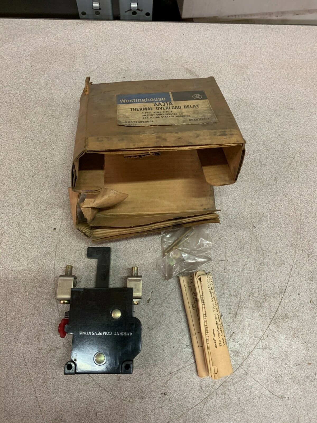 NEW IN BOX WESTINGHOUSE SIZE 3 THERMAL OVERLOAD RELAY AA31A