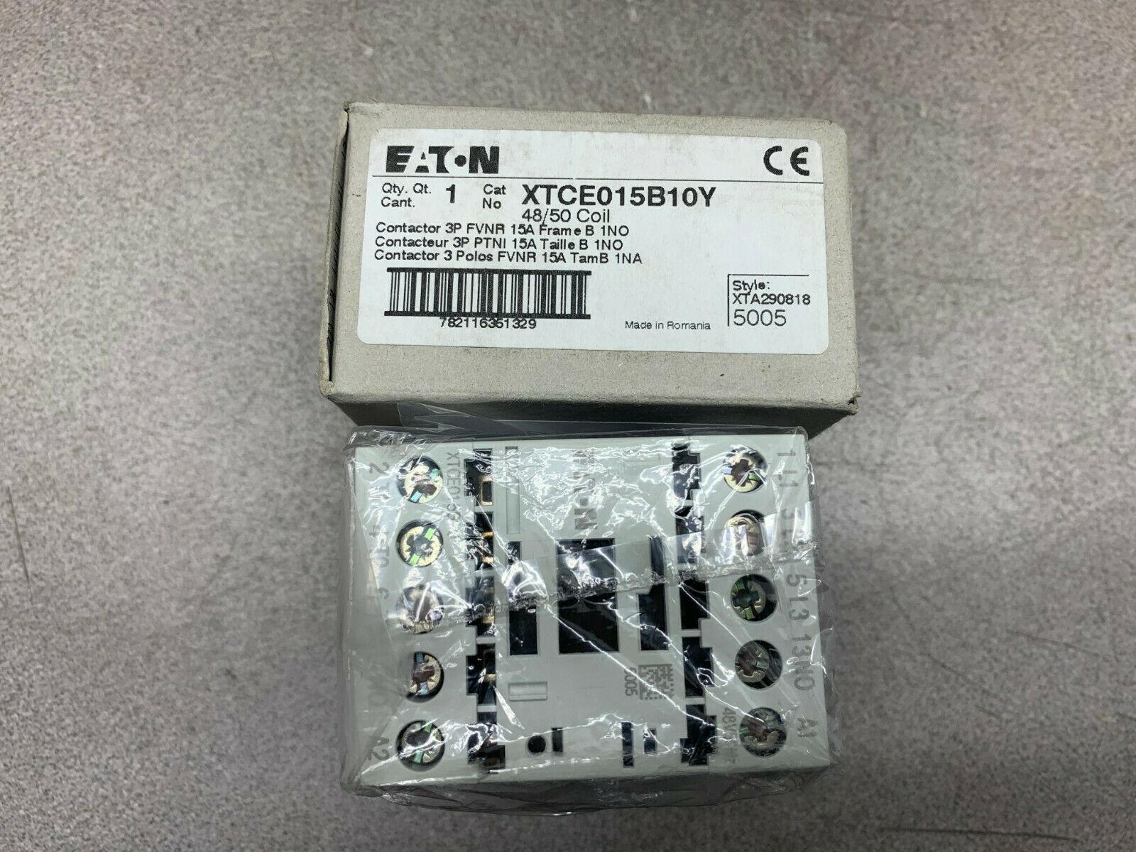 NEW IN BOX EATON CONTACTOR XTCE015B10Y