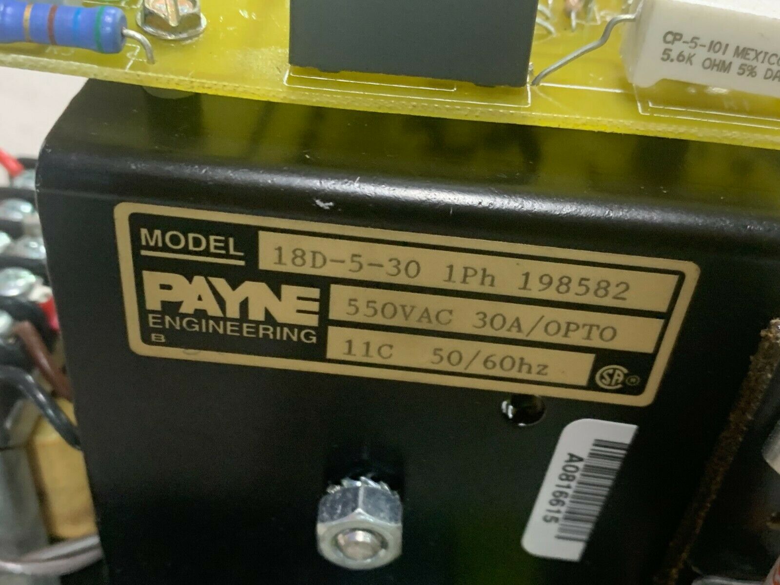 REFURBISHED PAYNE ENGINEERING VOLTAGE POWER CONTROL 18D-5-30