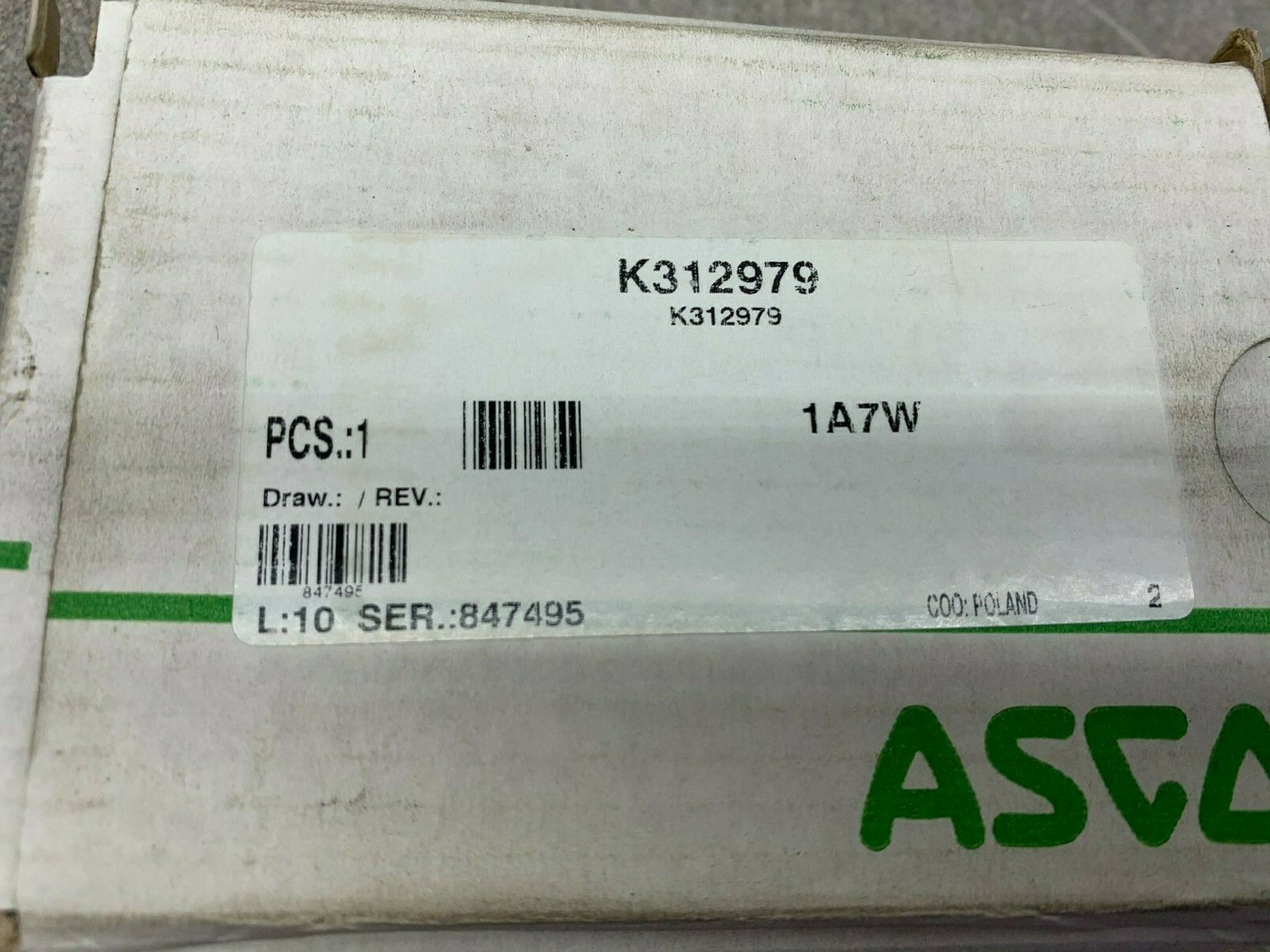 NEW IN BOX ASCO PART K12979