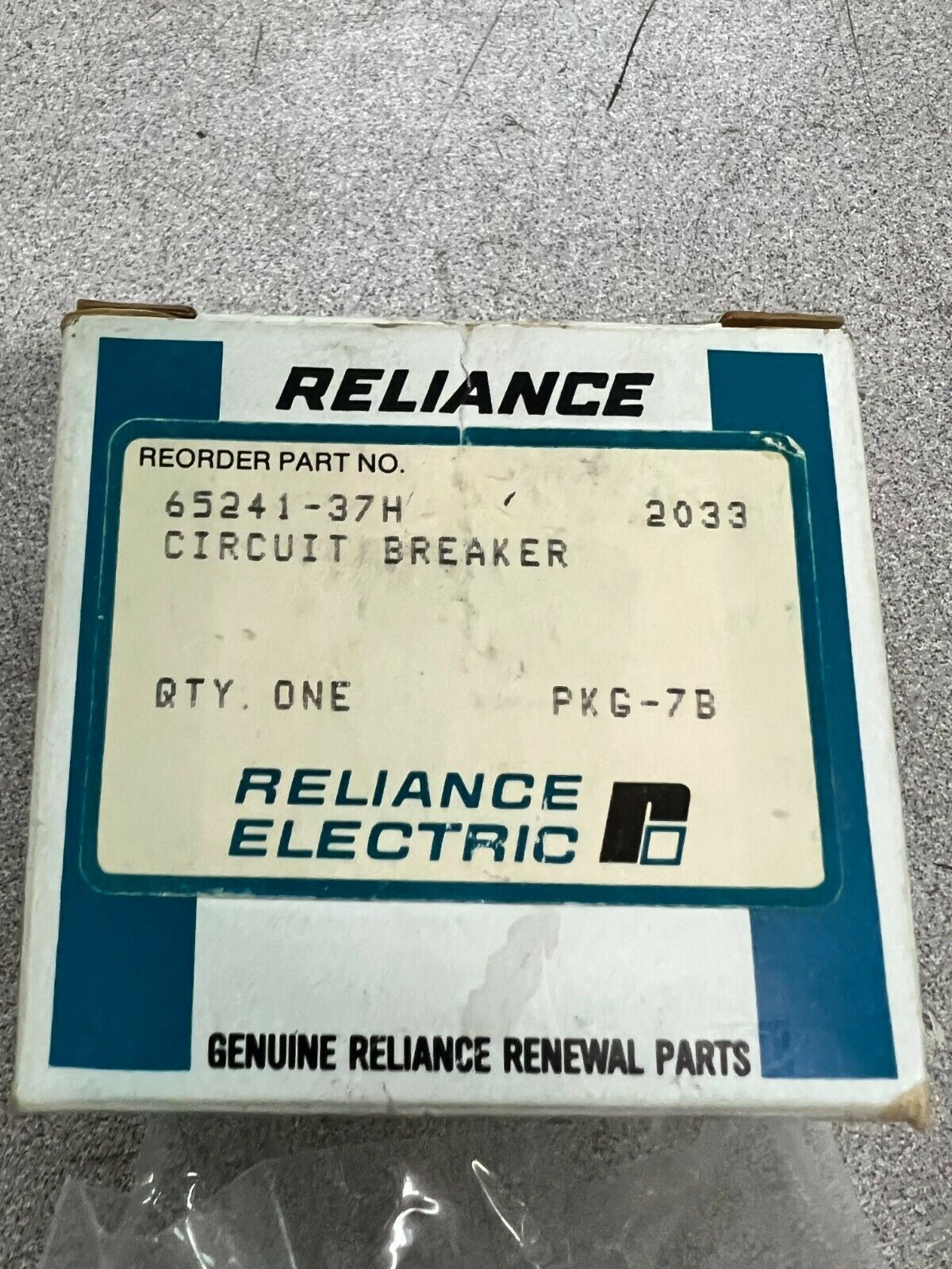 NEW IN BOX RELIANCE CIRCUIT BREAKER 65241-37H