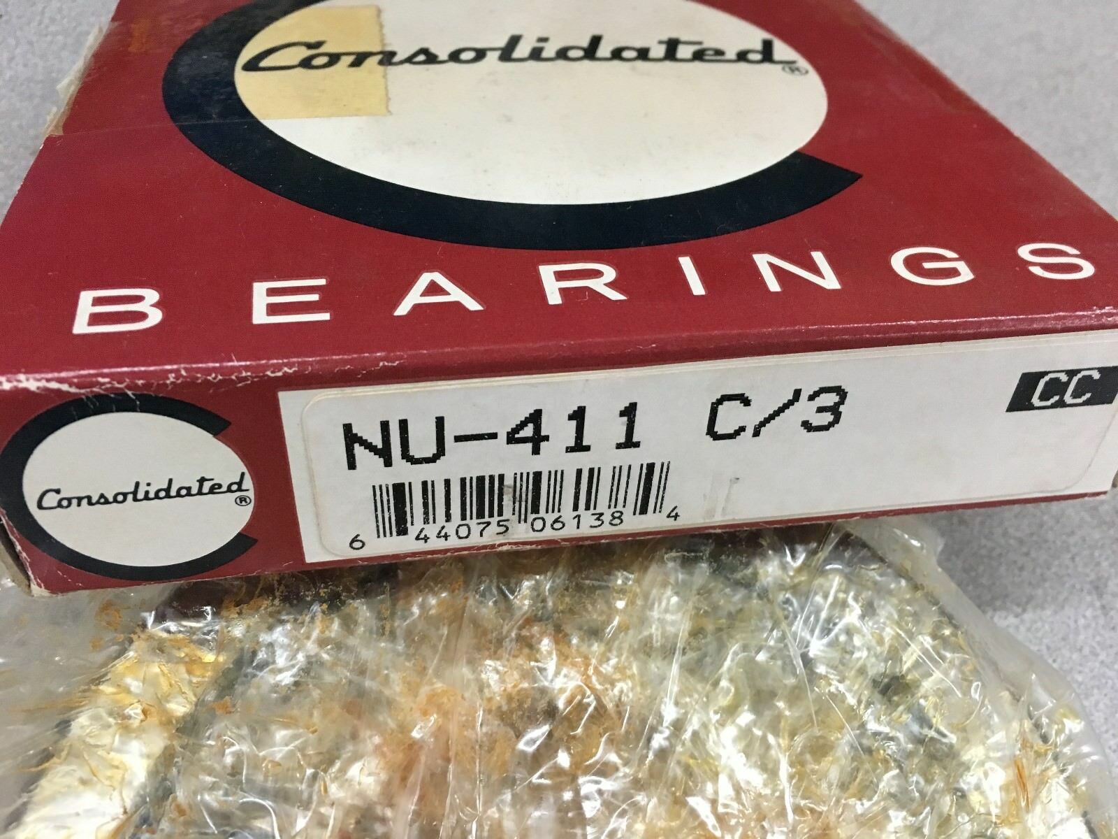 NEW IN BOX CONSOLIDATED CYLINDRICAL BEARING NU 411 C/3