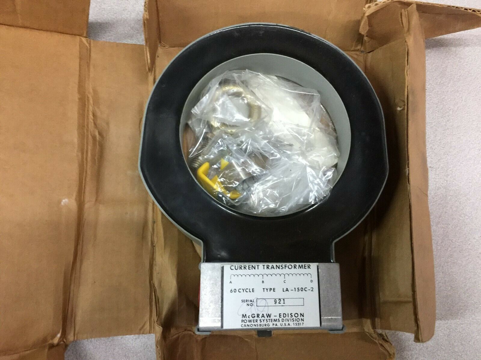 NEW IN BOX MCGRAW-EDISON CURRENT TRANSFORMER LA-150C-2