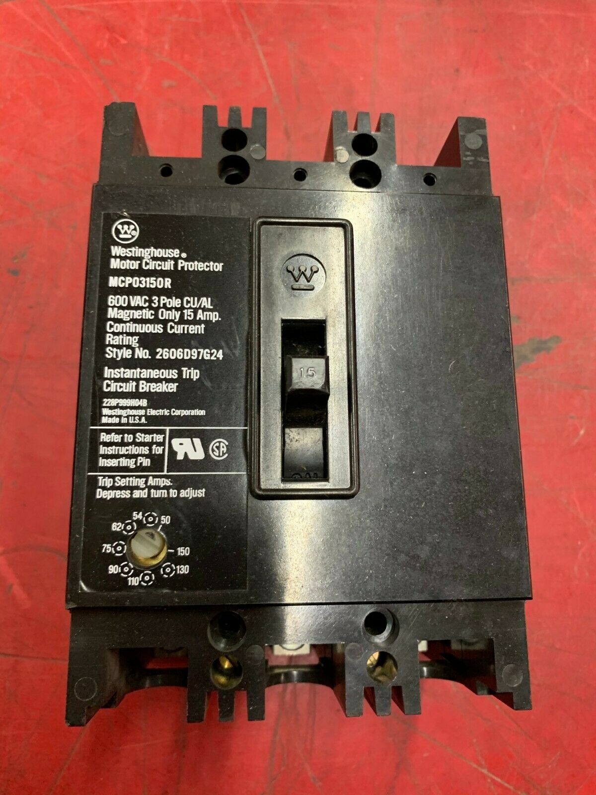 NEW WESTINGHOUSE 15 AMP CIRCUIT BREAKER MCP03150R