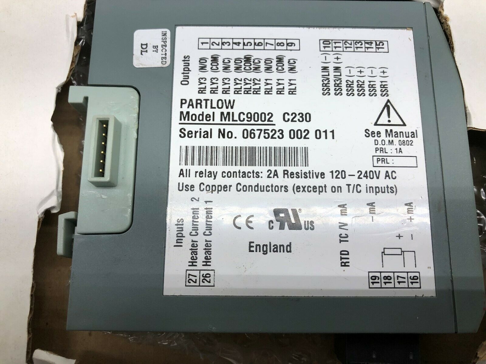 NEW IN BOX PARTLOW TEMPERATURE CONTROLLER MODULE MLC9002 C230