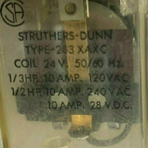 LOT OF 2 USED STRUTHERS-DUNN RELAY 283-XAXC