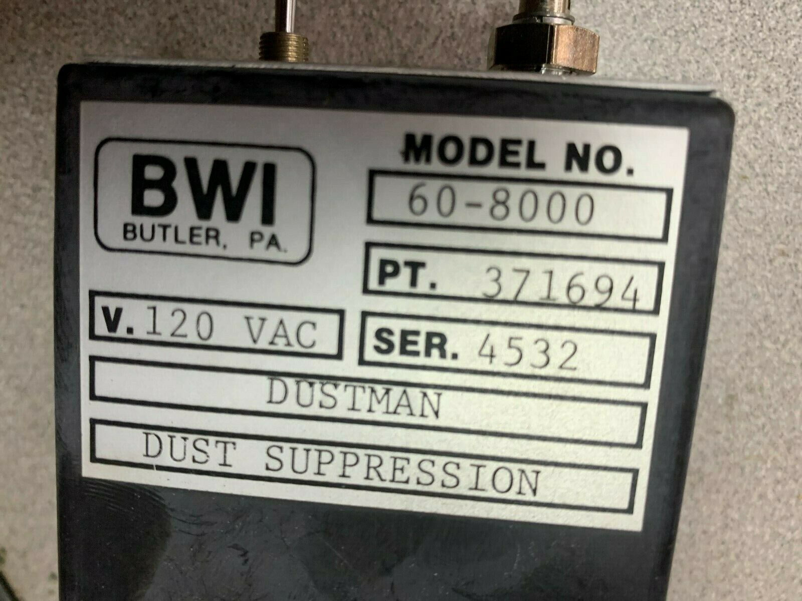 NEW NO BOX BWI DUST SUPPRESSION 60-8000