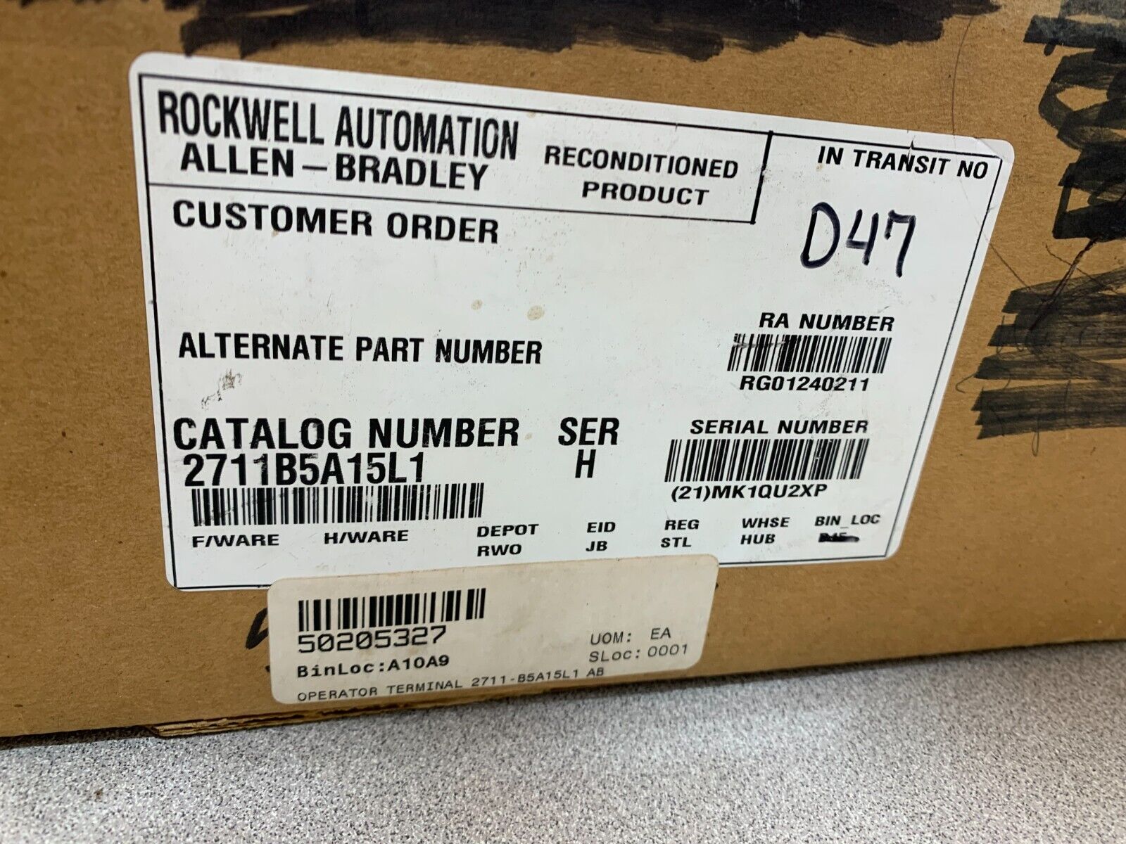 (REMANUFACTURED) ALLEN-BRADLEY PANELVIEW 550 OPERATOR 2711-B5A15L1 SERIES H