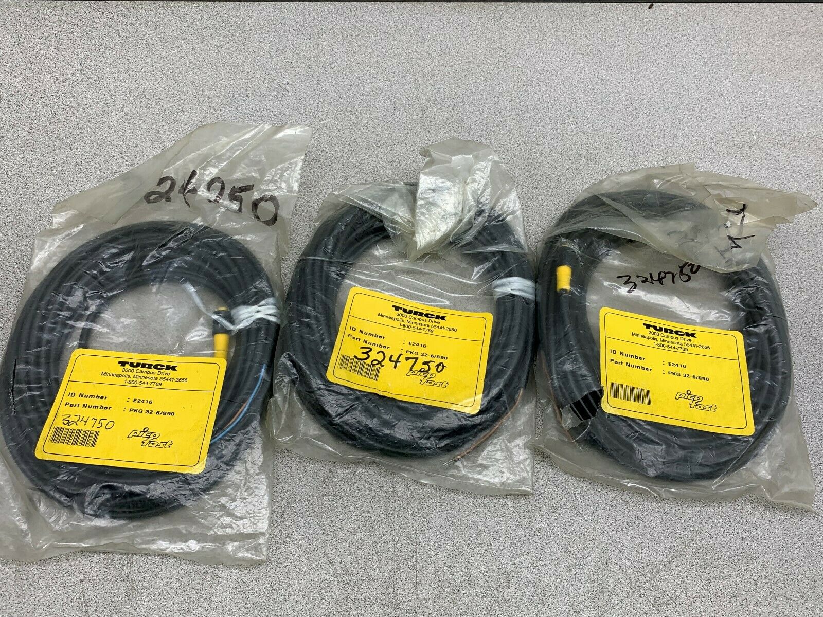 LOT OF 3 NEW NO BOX TURCK CABLE PKG 3Z.6/890