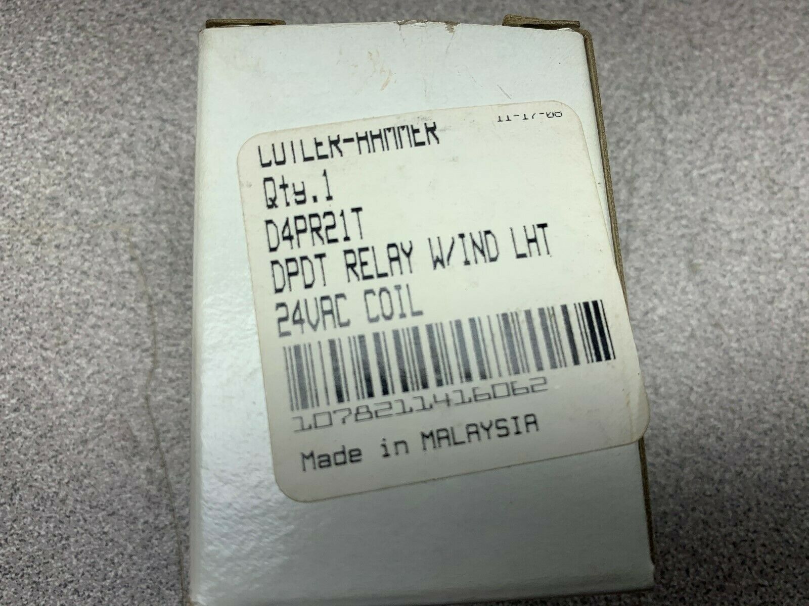 NEW IN BOX CUTLER HAMMER RELAY D4PR21T