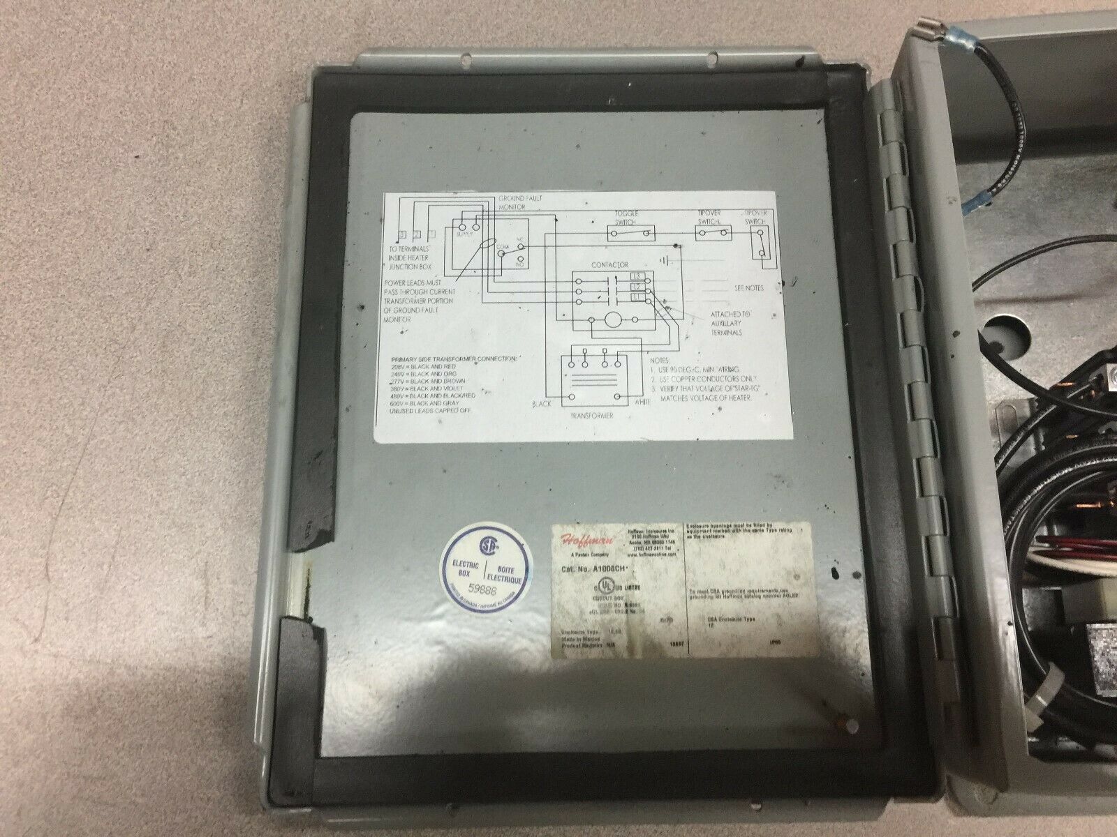 USED HOFFMAN/ABB CONTROL BOX A1008CH / DP40C3P-1