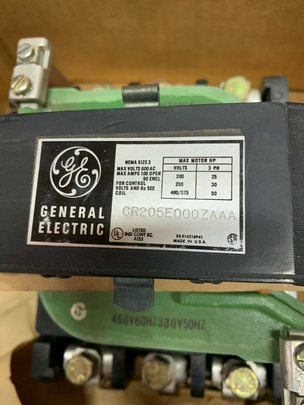 NEW IN BOX GENERAL ELECTRIC SIZE 3 STARTER 380-460V. COIL CR205E000ZAAA