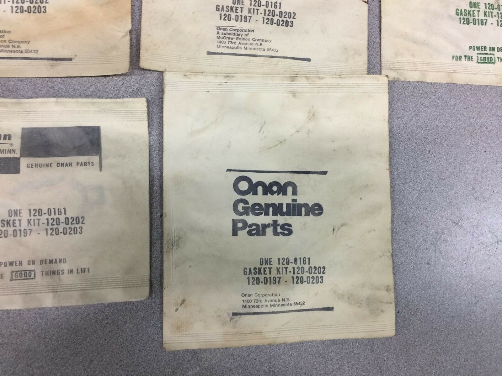 NEW IN BAG LOT OF 5 ONAN GASKET KIT 120-0161