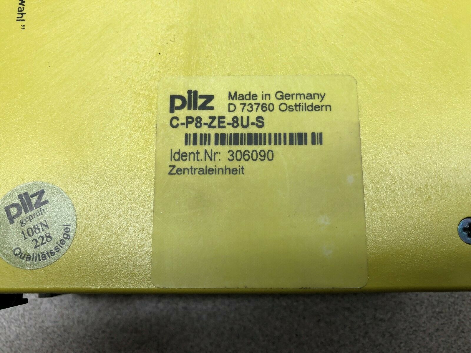 NEW IN BOX PILZ CENTRAL PROCESSING UNIT C-P8-ZE-8U-S