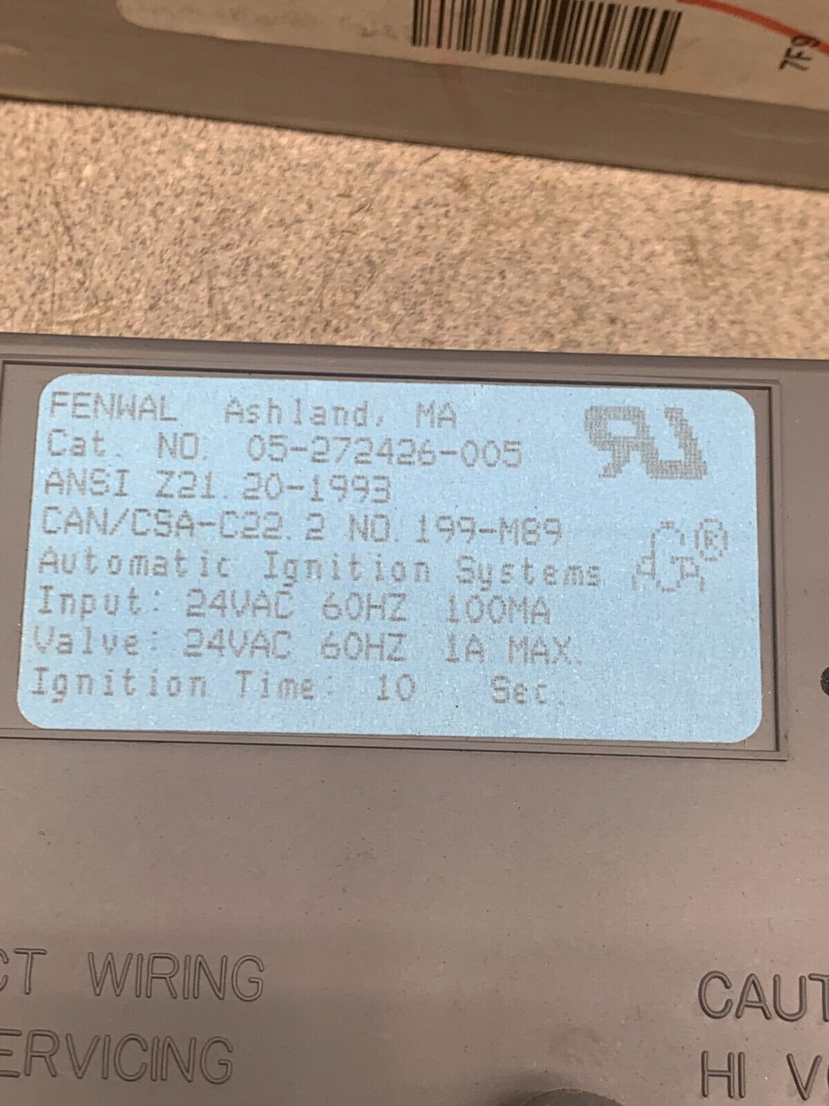 NEW FENWAL 24VAC. IGNITOR MODULE 05-272426-005