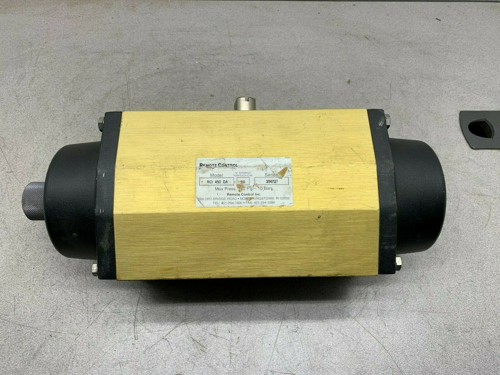 USED REMOTE CONTROL VALVE ACTUATOR RCI 450 DA