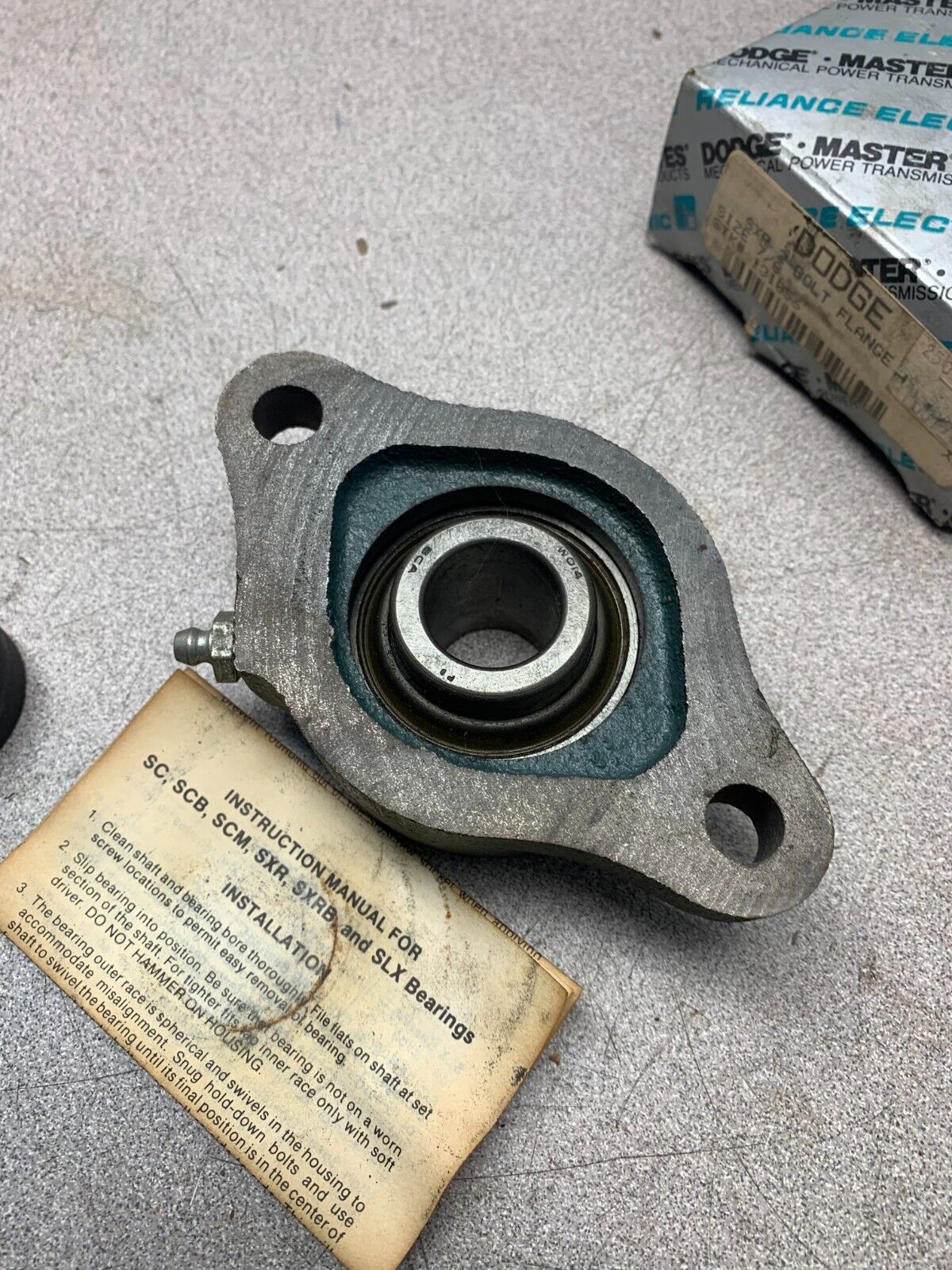 NEW IN BOX DODGE F2BSXR014 FLANGE BEARING 2-BOLT 7/8" BORE F2B-SXR-014 131056