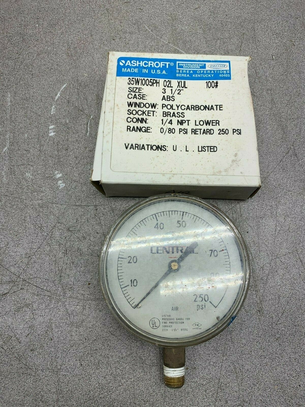 LOT OF 2 USED ASHCROFT PRESSURE GAUGE  35W1005PH 02L XUL