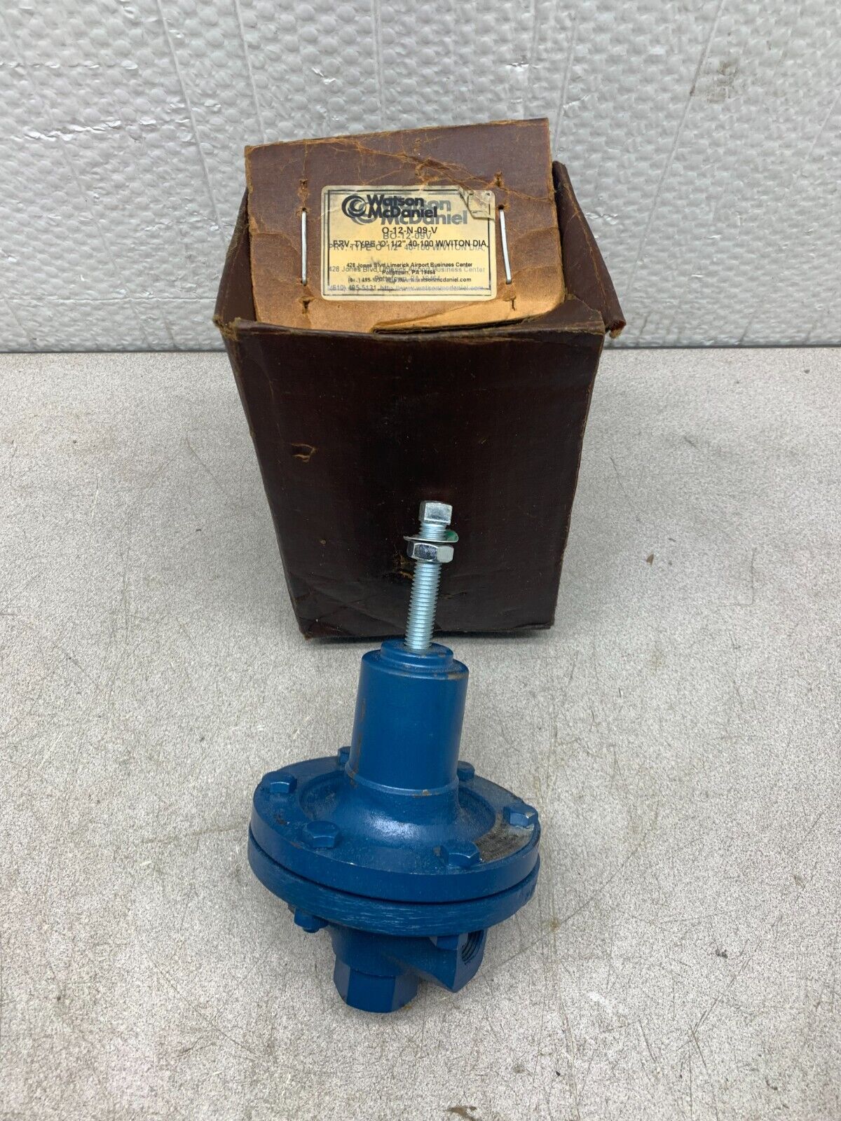 NEW IN BOX WATSON MCDANIEL 1/2  PRESSURE REGULATOR O-12-N-09-V