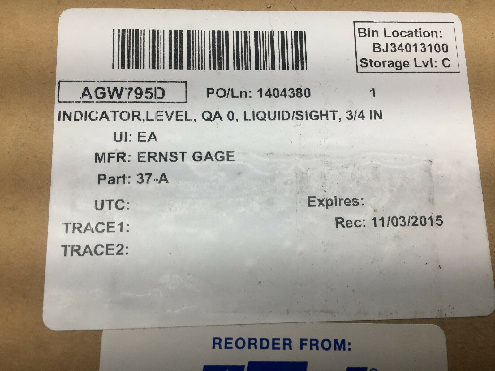 NEW IN BOX EFI 3/4 LIQUID SIGHT LEVEL INDICATOR ASSY 37-A