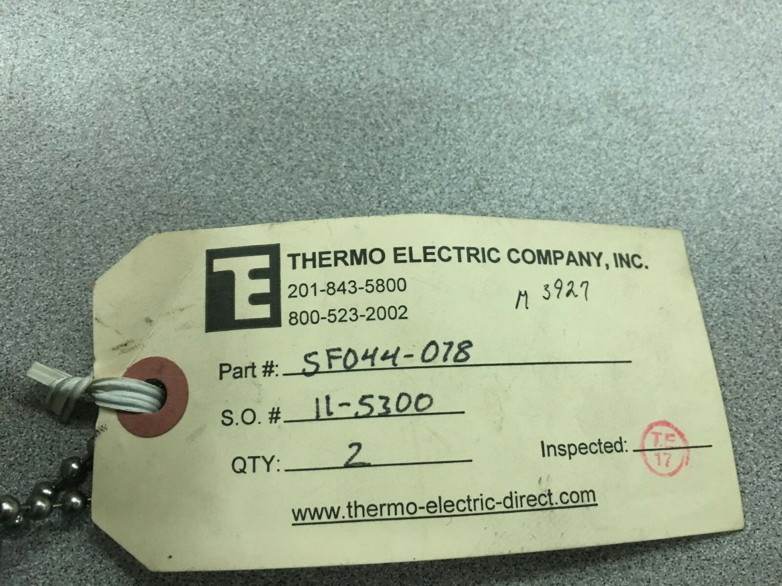 NEW NO BOX THERMO ELECTRIC THERMOCOUPLE SF044-078